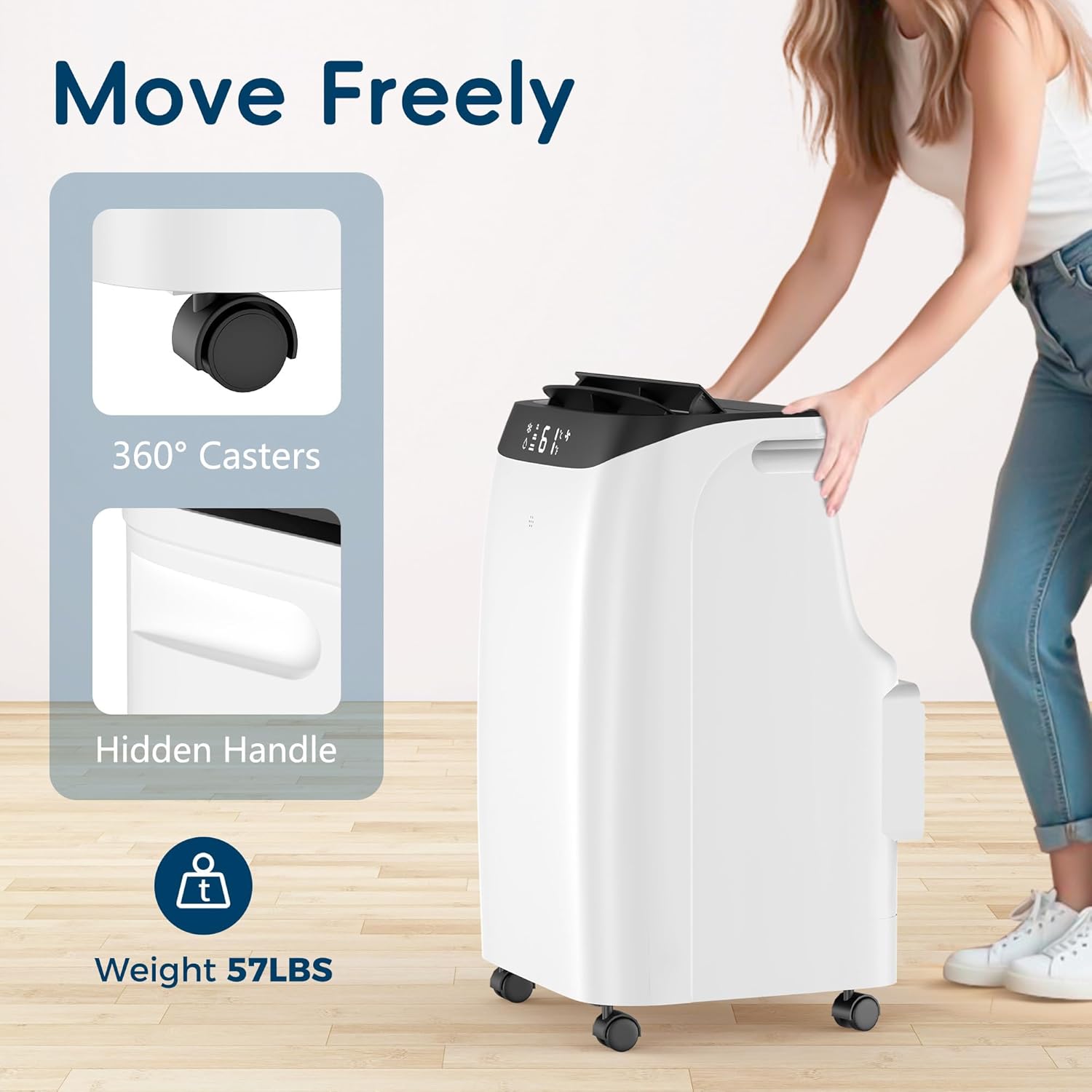 12000 BTU Portable Air Conditioners Cools Up to 500 Sq.Ft, Portable AC Unit with Cool, Dry, Fan Modes, Standing AC Unit with Remote Control and Installation Kit