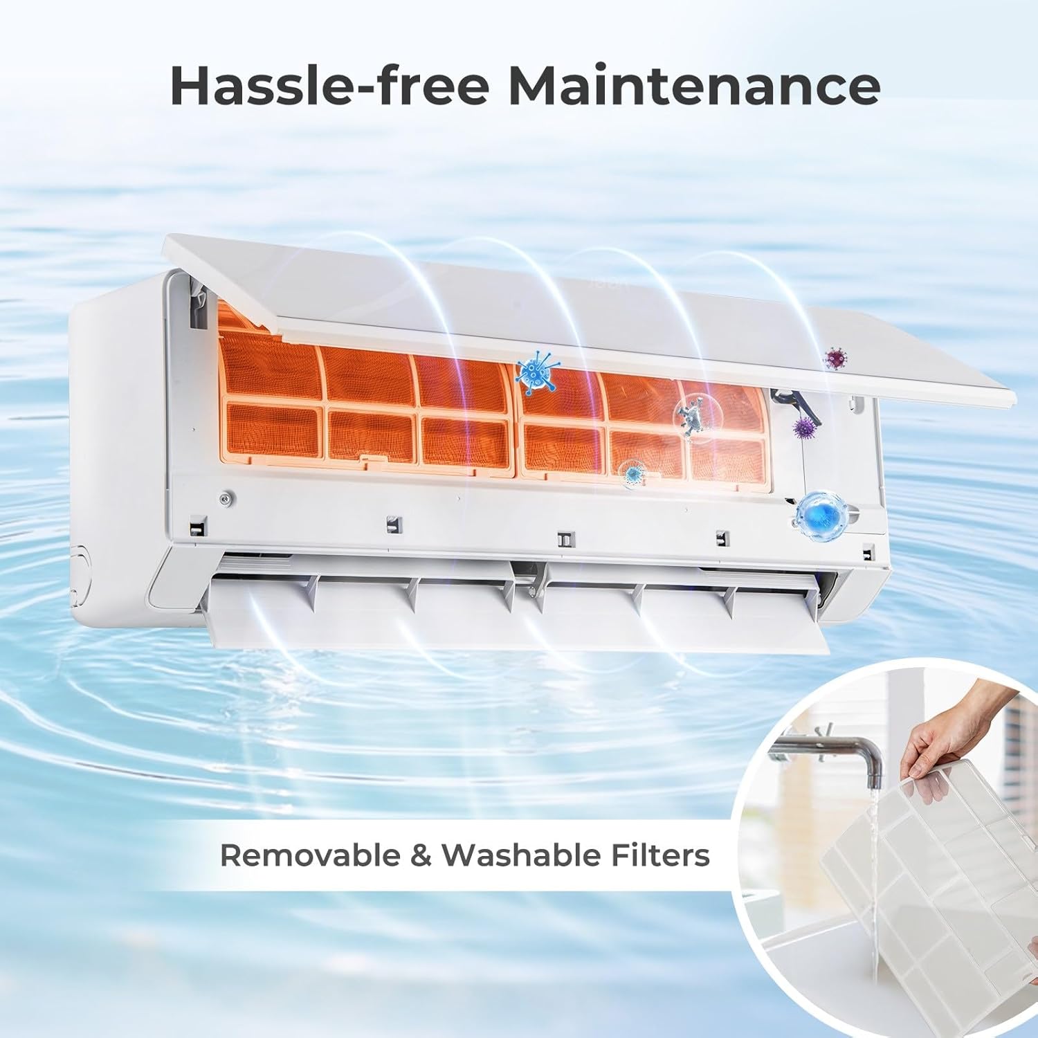 SIMOE 30K Dual 2 Zone 9,000 + 12,000 BTU Mini Split Air Conditioner Heat Pump, Heat Lower as -13°F, 23 SEER2, 208-230V, Wifi Enabled Multi Zone Ductless Pre-Charged Mini Split AC Work with Alexa