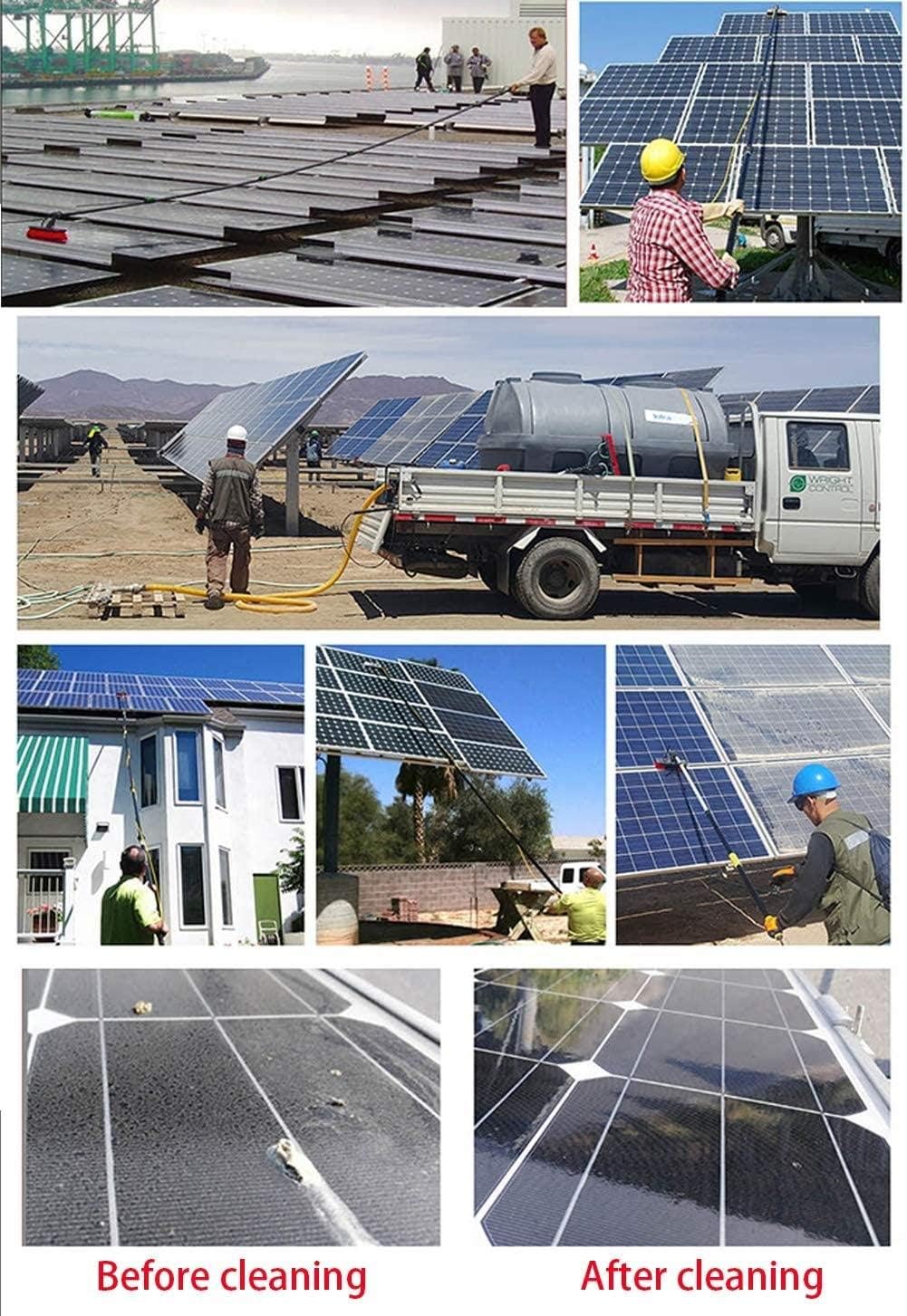 Water Fed Pole Kit, Solar Panel Cleaner, 3.6-11M Window and Solar Cleaning Pole Brush Window and Solar Panel Cleaning System Windows Cleaning & Washing Tool,24(12FT/3.6M