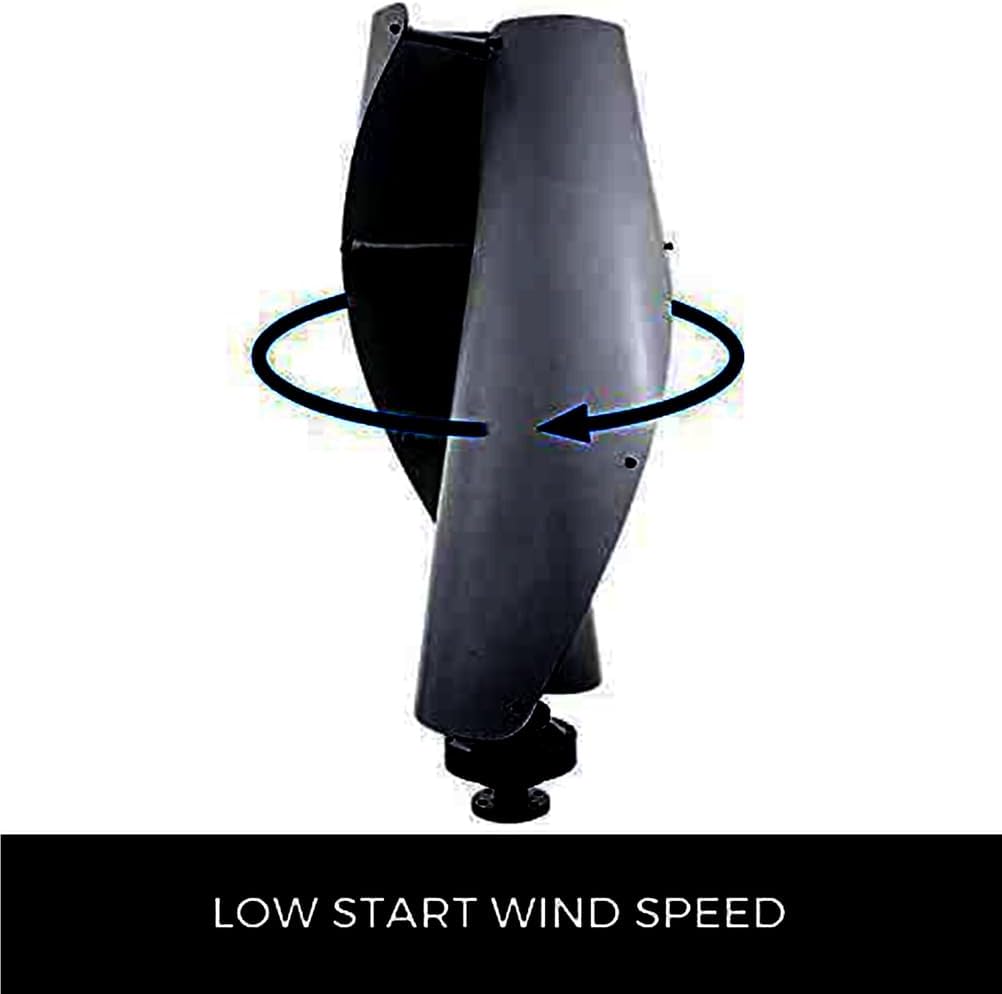 48v,16000W 12V/24V Wind Turbine Vertical Axis Wind Turbine Generator with Controller, IP67 Wind Turbine Power Generation Low Noise 62Db for Home, Camping