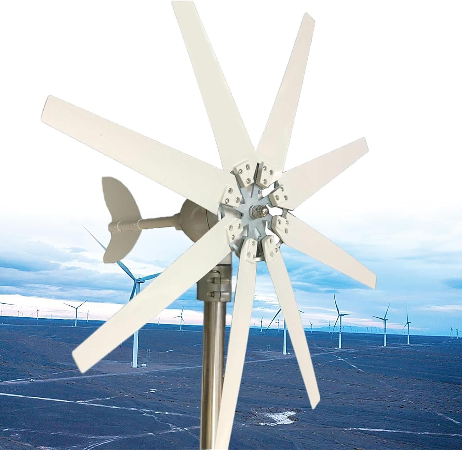 20000W 12V 24V 48V 110V 220V Wind Turbine Generator Kit Power With 8 Blades And Free MPPT Controller Horizontal For Home Use(220V)