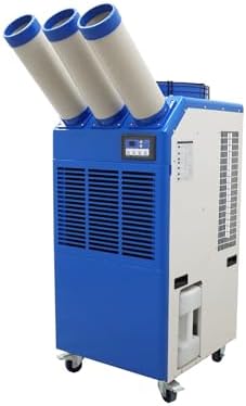 Industrial Air Conditioner 22178BTU/H Industrial Spot Cooler Air Conditioner with 3.7Gal Water Tank Portable Mobile Spot Cooler Three-Duct 2.4KW 220V