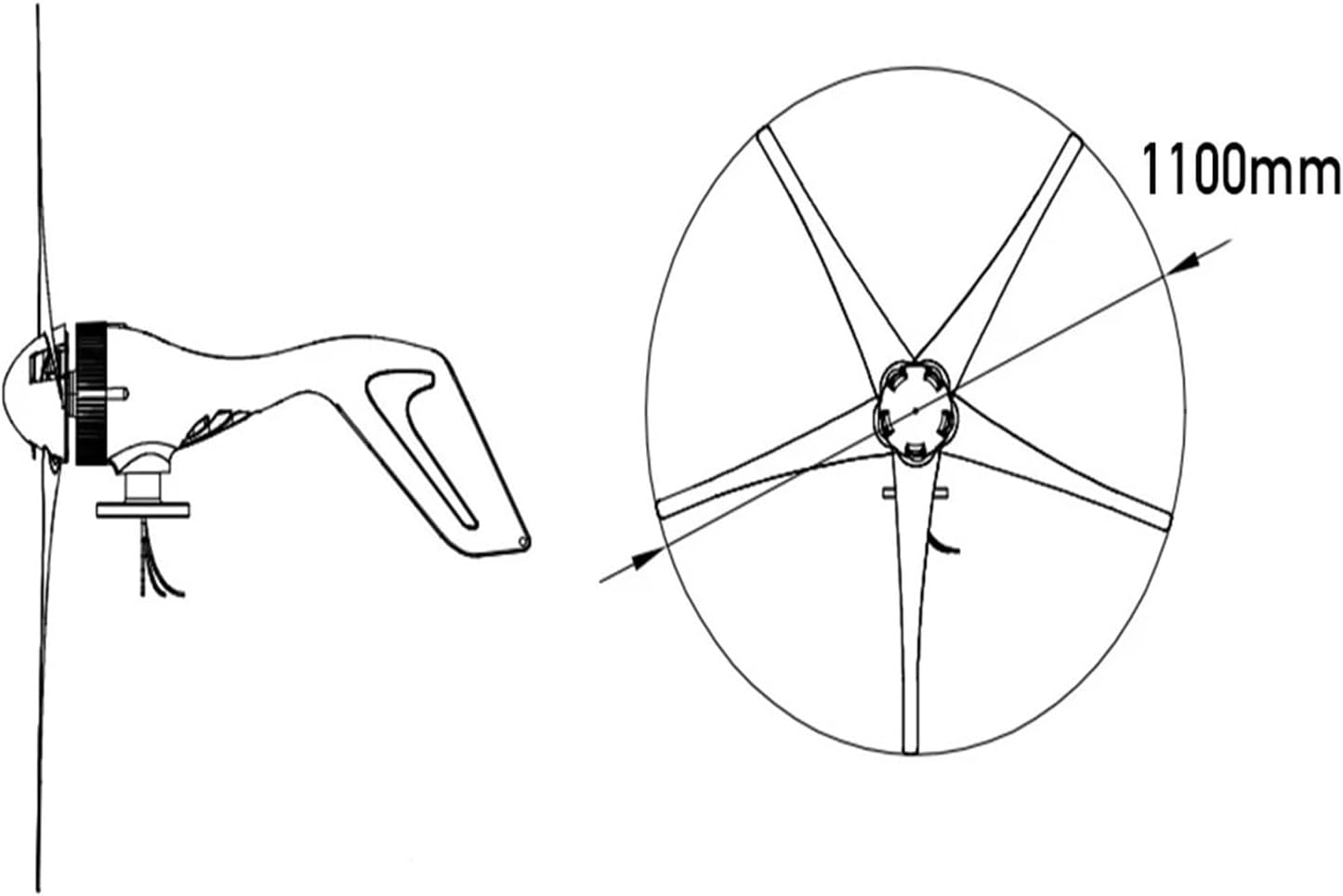 600w 800w 1000w Wind Turbine Generator Windmill 12v 24v Home Appliance Camping Power Generator with MPPT Controller Industrial Energy(6 Blades 1000w,24V)