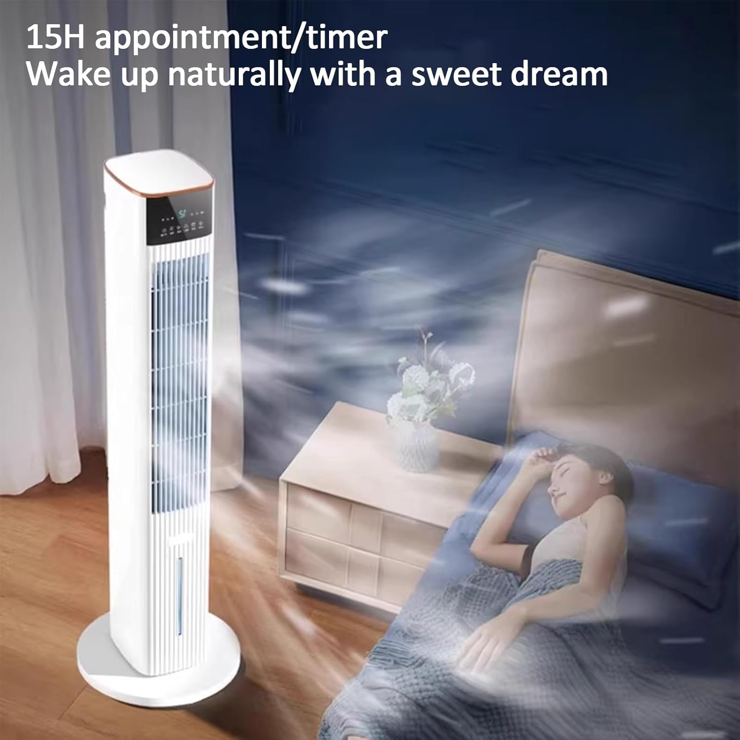 Windowless Portable Air Conditioners, Evaporative Air Cooler, Cooling Fans for Bedroom, 100° Oscillation 3 Speed 4 Modes, for Home Bedroom Office