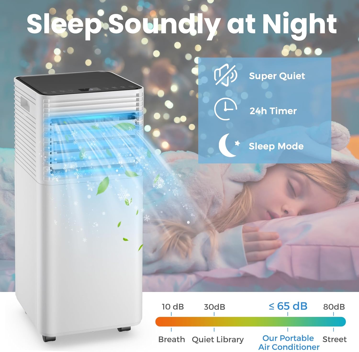 KOTEK Portable Air Conditioners, Air Conditioner for Rooms up to 350 Sq Ft, Ac Unit with Remote Control, 2 Speeds, 4 Modes, 24H Timer & Window Installation Kit for Home/Office/Dorms (Black, 10000 BTU)