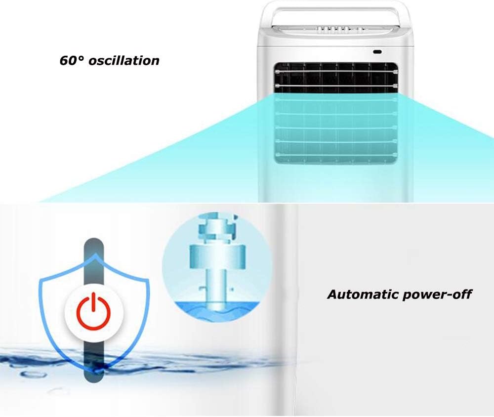 Cooling Fans Portable Evaporative Air Cooler with Fan & Humidifier 3 Speed 3 Modes Bladeless Quiet Electric Fan WRemote Control for Indoor Home Office Dorms 55W 3 Speed Setting, White