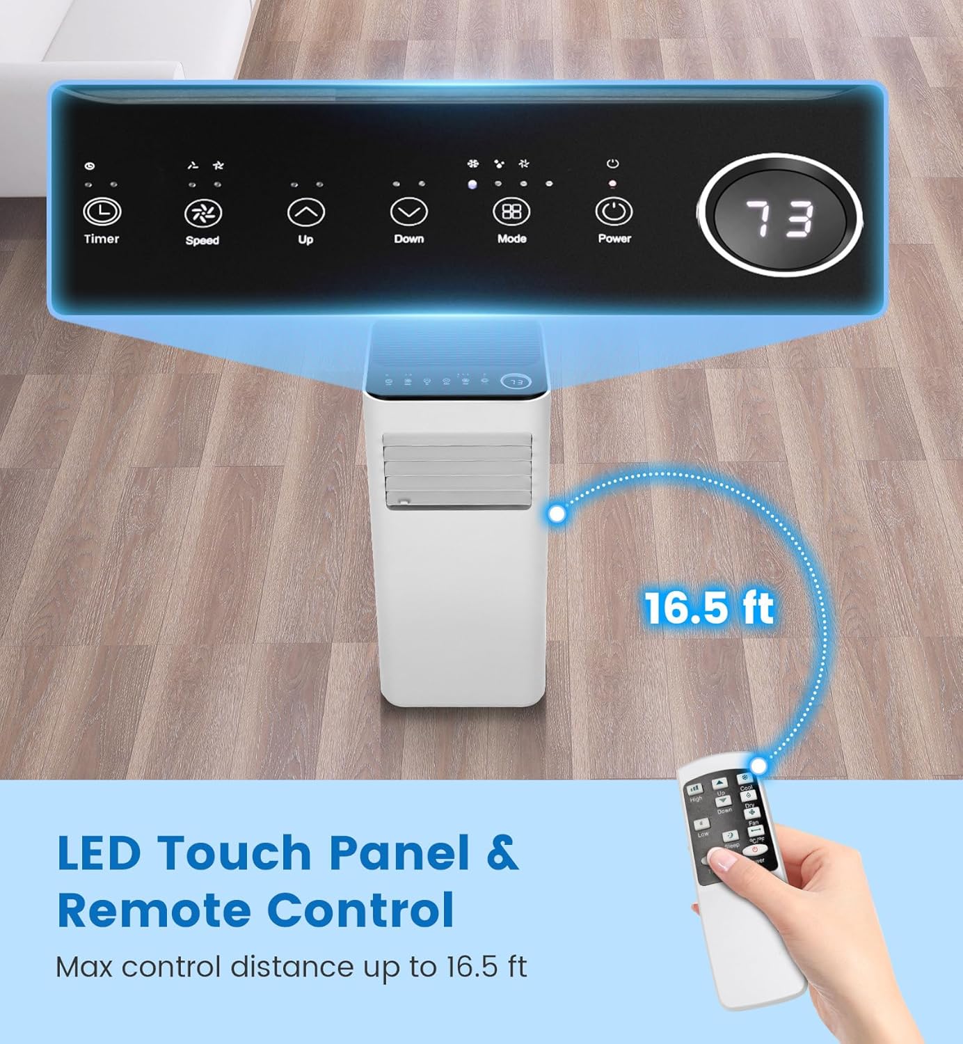 Portable Air Conditioners, SIMOE 10000 BTU Portable AC Unit with Dehumidifier & Fan Mode, 3-in-1 Air Conditioner Portable with Remote, Rooms up to 350 sq.ft, 24Hrs Timer, for Home Office Garage