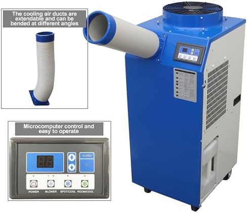 TECHTONGDA Spot Air Conditioner Mobile Cooler Outdoor Indoor Aircon Single Column 480m³/h