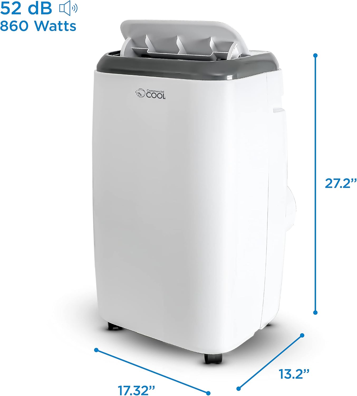 Commercial Cool 8,000 BTU Portable Air Conditioner with Remote Control, White