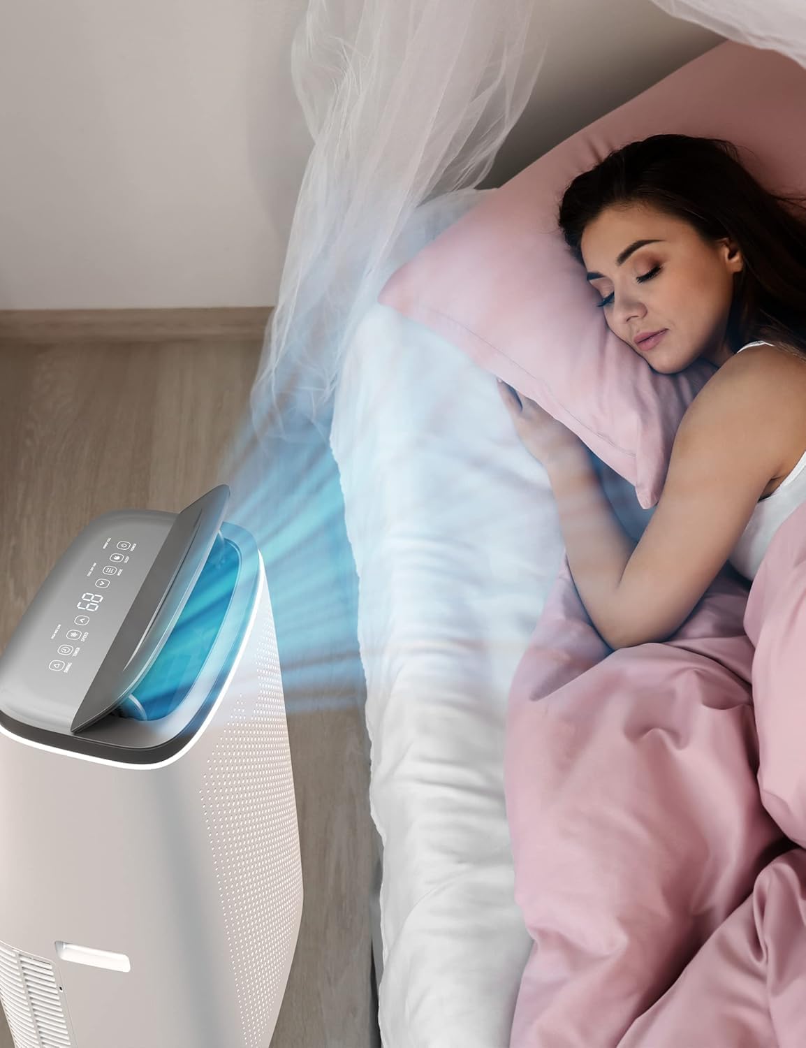 14,000 BTU Portable Air Conditioner, 3-in-1 Remote Control AC with 24-Hour Timer, Cooling/Dehumidifying/Fan/Low Noise/Energy Efficient, Office Cooling up to 750 Sq. Ft. Bedrooms/Offices, Dark Grey