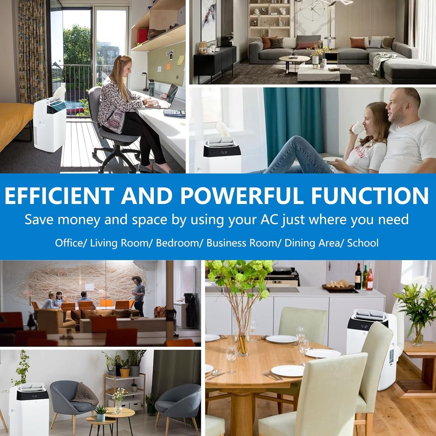 Portable Air Conditioner, 14,000 BTU AC, Cools Up to 750 Sq.Ft,3-In-1 Quiet Air Cooler with Remote Control & Installation Kits for Office and Home, Night Mode, 24H Timer