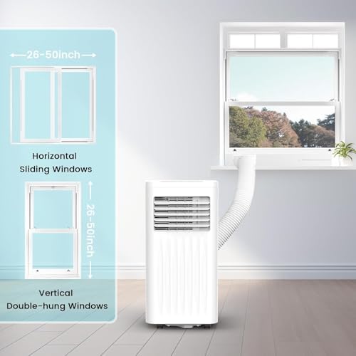 Antarctic Star Portable Air Conditioners Small Portable AC with Cooling, Fan, Dehumidifier Mode, 10,000 BTU, 24H Timer, Cooling up to 450 Sq.Ft. Window Kit Panel, 62ºF and 86ºF Temperature Range