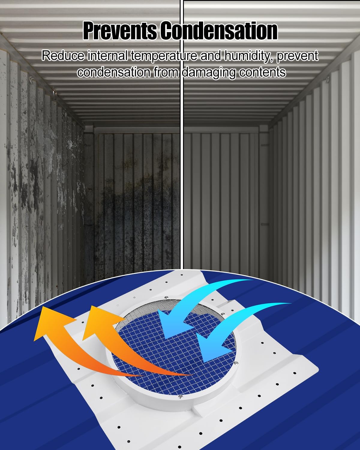 2 Pcs Container Roof Vent Adapter, 12 Inch Multifunctional Roof Ventilation System Adapter Compatible with Conex Container for Whirlybird Turbine Vent and Solar Roof Fan