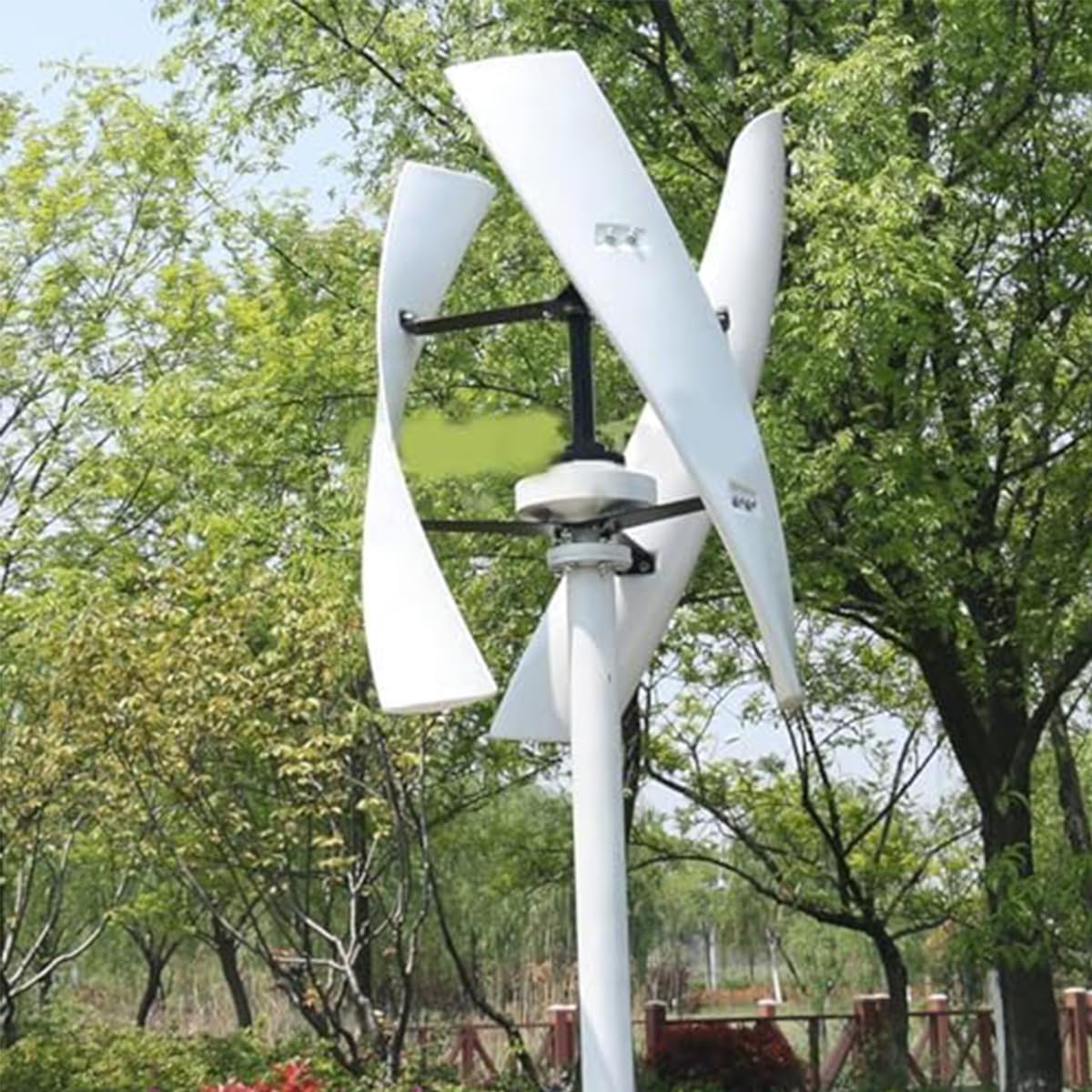 Vertical Axle Wind Turbines with MPPT Controller, 6000W 8000W 9000W 10000W No Noise Vertical Magnetic Levitation Upright Wind Turbine, 12V 24V 48V 220V with 3 Blades for Home Use (6000W, 24V)