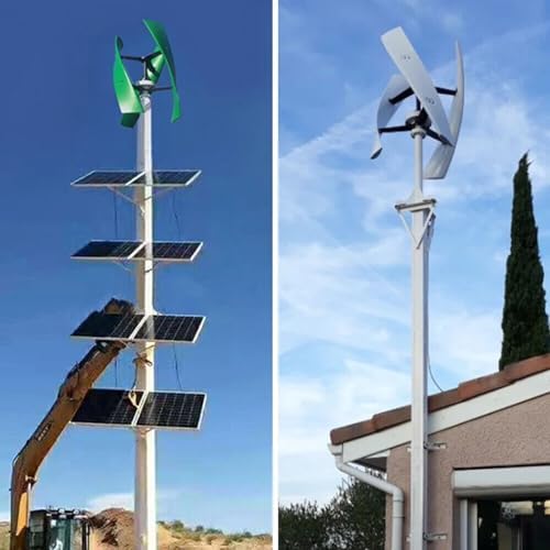 3000W Vertical Axis Wind Turbine Generator Kit - 12V/24V/48V Free Energy Windmill for Home - Efficient Maglev Breeze Start - Red Color, Ideal for Sustainable Energy Solutions