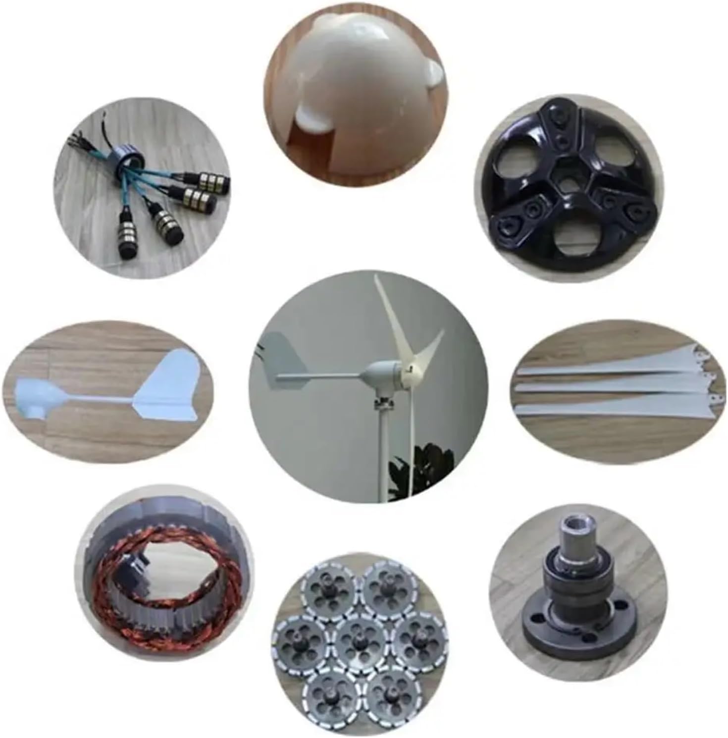 Wind Turbines, Low Star-up Wind Speed nerator 800W Wind Turbine nerator with 3 PCS Blades with 12V/24V/48V(48V)