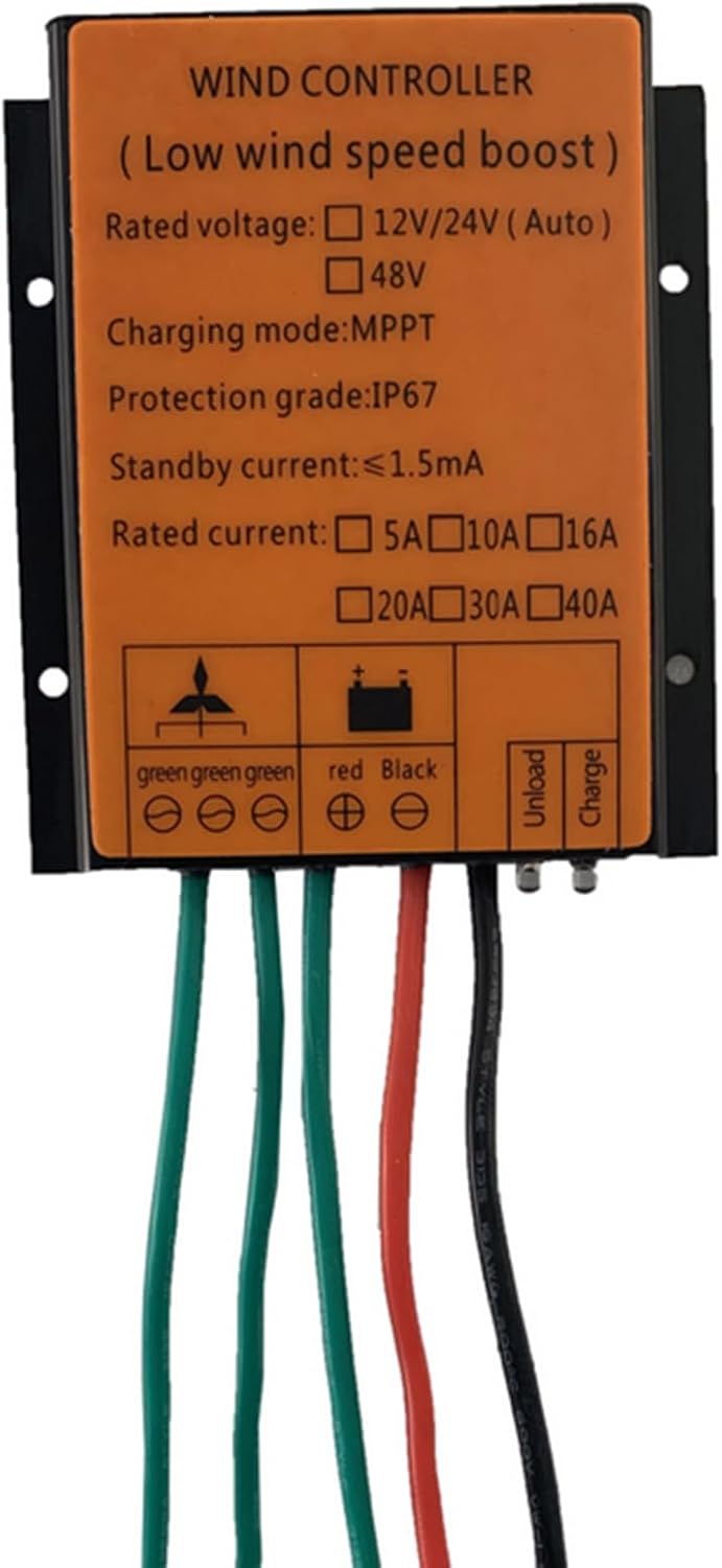 16A Wind Turbine Charges Controller, 12V/24VMPPT Wind Turbine Generator Controller, for 200W/300W/400W Wind Turbine System ,24V