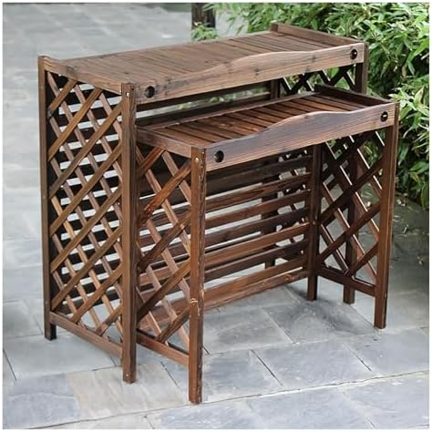 Outdoor Air Conditioner Unit Flower Stand Fence Screen to Hide Air Conditioner, Wooden Privacy Screen Decorative, Pool Equipment Trash Can Enclosure Ac Fence for Outside Unit(105x47x100cm)