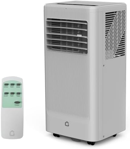 8000 BTU Portable Air Conditioner, Quiet 3-in-1 Cooling Unit for Rooms Up to 250 Sq.Ft, Includes Dehumidifier & Fan Modes, Remote Control, Sleep Mode – Perfect for Bedrooms & Apartments