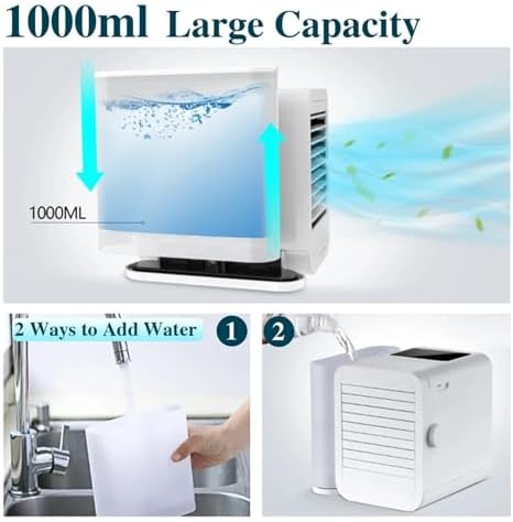 Portable Air Conditioner, Mini Air Conditioner Water Cooling Fan Touch Screen Timing Artic Cooler,Desktop Fan for Home Outdoors