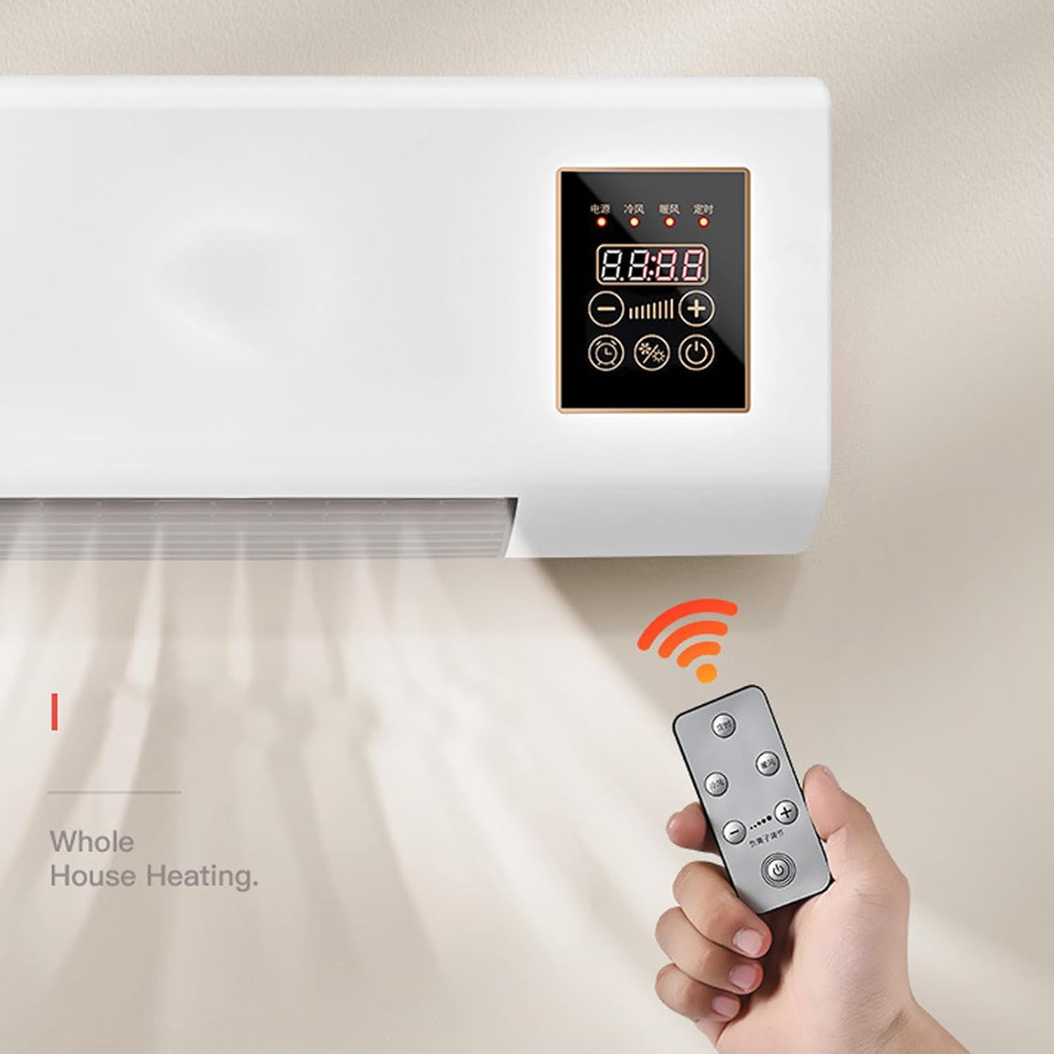 ZJchao Small Dual Use Electric Heater Fan, Electric Air Conditioner Space Heater Fan Heating Wall Mount Indoor Wind and Heater Air Conditioning for Bedroom Living Room