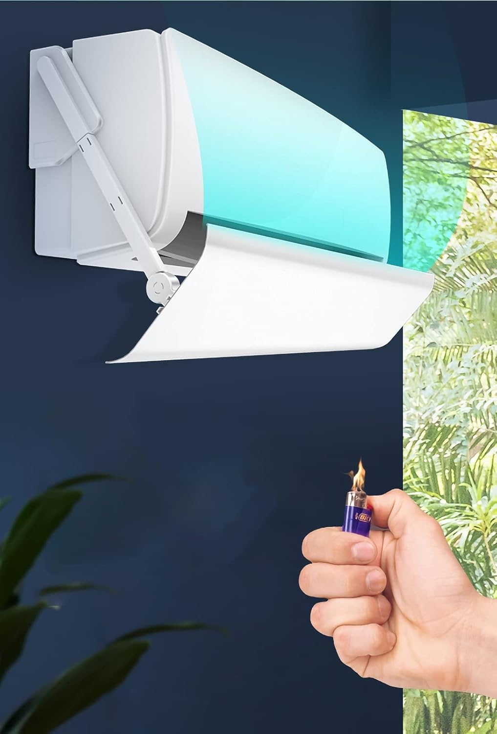 Air Conditioner Windshield, Wall-Mounted Anti-Direct Blowing Wind Deflector, Retractable Design, No Perforation Installation for Optimal Comfort