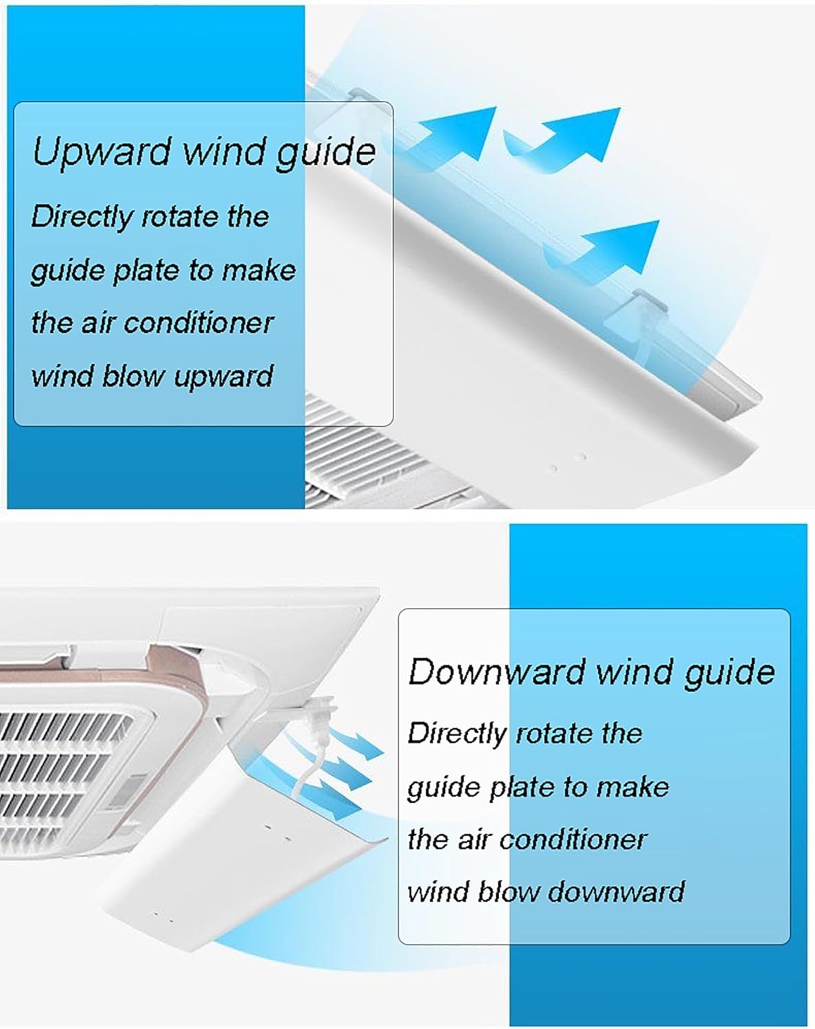 Central Air Conditioning Deflector, Air Conditioner Deflector for Ceiling Central Air Conditioning, Angle Adjustable, Prevent The Air From Blowing Straight