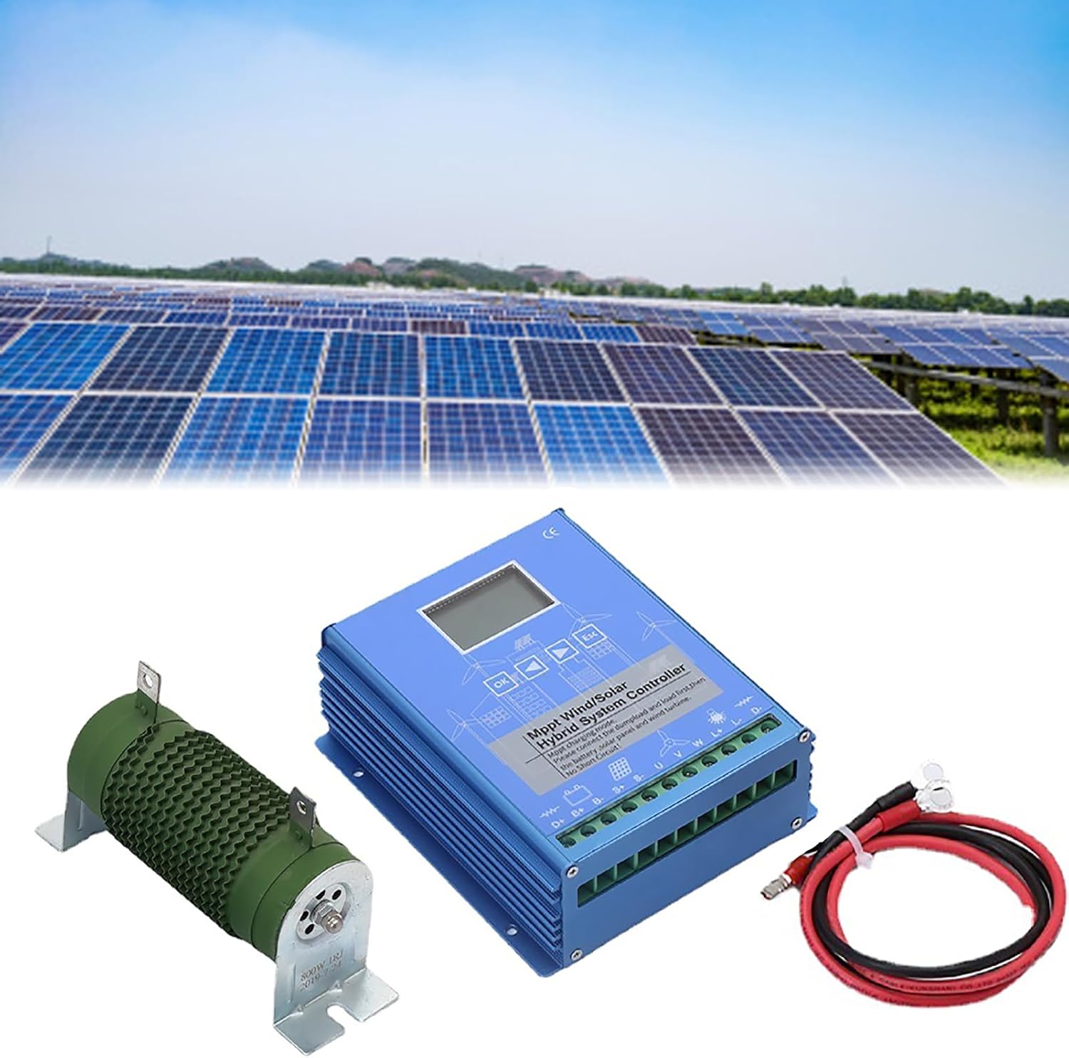 Wind Solar Hybrid System MPPT Charge Controller with Dump Load Wind Turbine Generator Solar Panel 12 24 48V Auto Universal for Off Grid Wind Solar Hybrid Systems Hybrid Charge Controller 24V-12000W