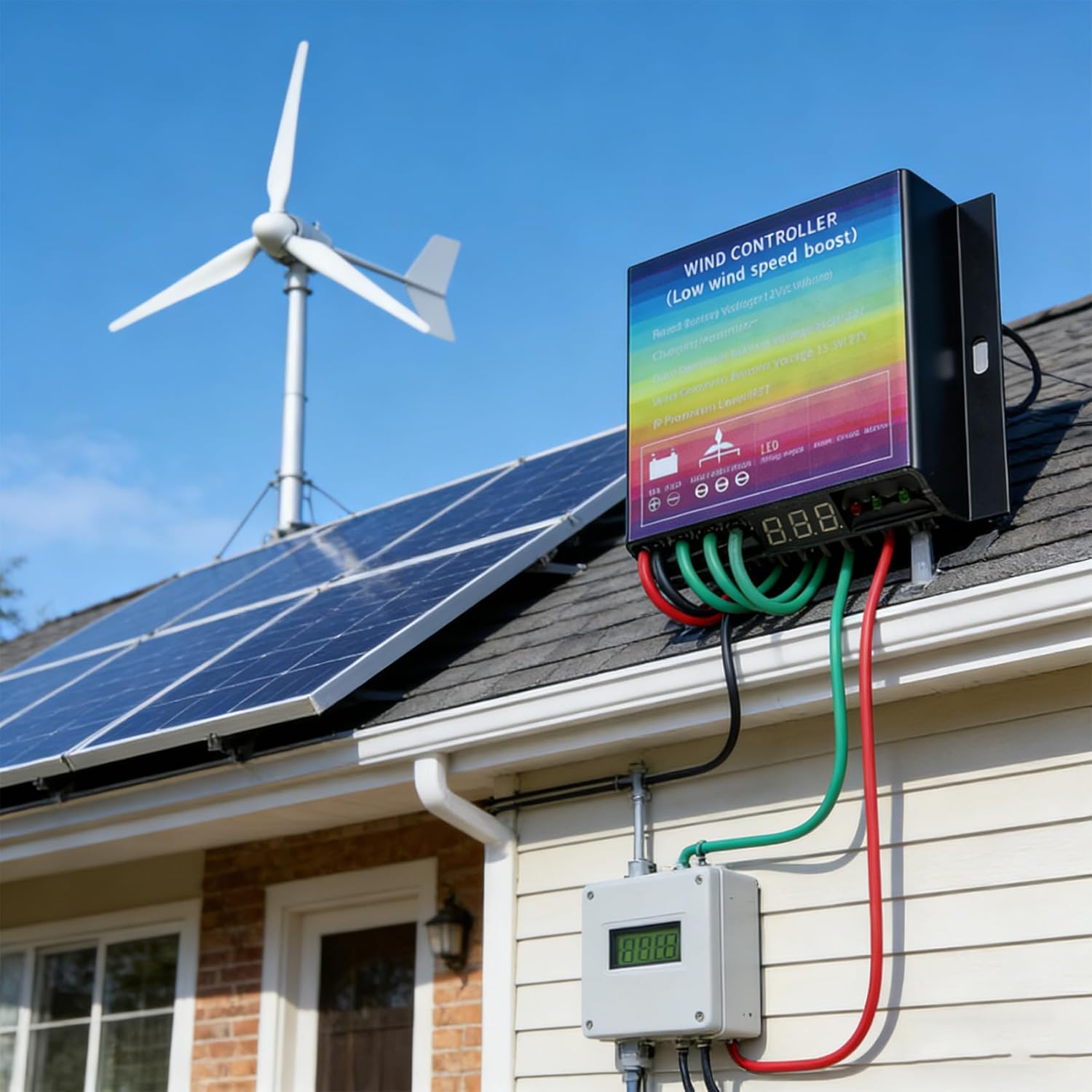 with LED Voltage Display 14000W MPPT Wind Turbine Charge Controller Booster IP67 12V 24V 48V 220V Voltage Regulator, for 0-14000W Generator