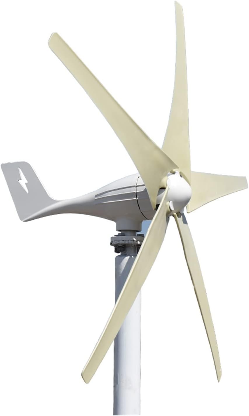 Industrial Wind Turbine Generator 400W 12V 24V Wind Turbine Generator 5 Blades Wind Generator for Home Residential Low Start Up Wind Turbine Generator Kit+ MPPT Charge Controller Solar and Wind Power