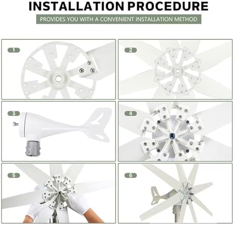 14000W Wind Turbine Generator Kit - 8 Blade Design, DC 12V/24V/48V/110V/220V, Solar & Wind Hybrid Controller, Efficient Renewable Energy Solution for Home Power Supply