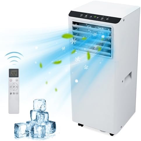 8000 BTU Portable Air Conditioner, 3 In 1 AC Unit Cooling Up to 350 Sq.Ft, Small Air Cooler, Dehumidifier and Fan, Indoor Air Conditioner with Remote, Led Display, Mount Kit, White
