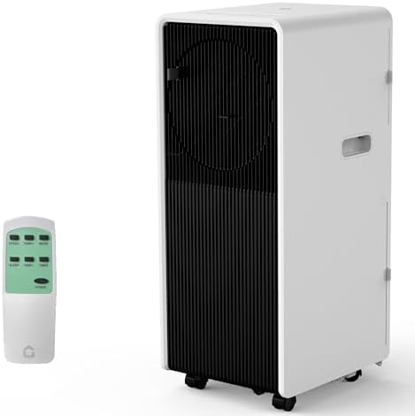 14,000 BTU Drainage-free Portable Air Conditioner for Indoor Rooms, 3 in-1 AC Unit for Bedroom 225-300 Sq.Ft, Dehumidifier, Fan, Sleep Mode, 24 Timer, Remote Control, Window Kits, Black