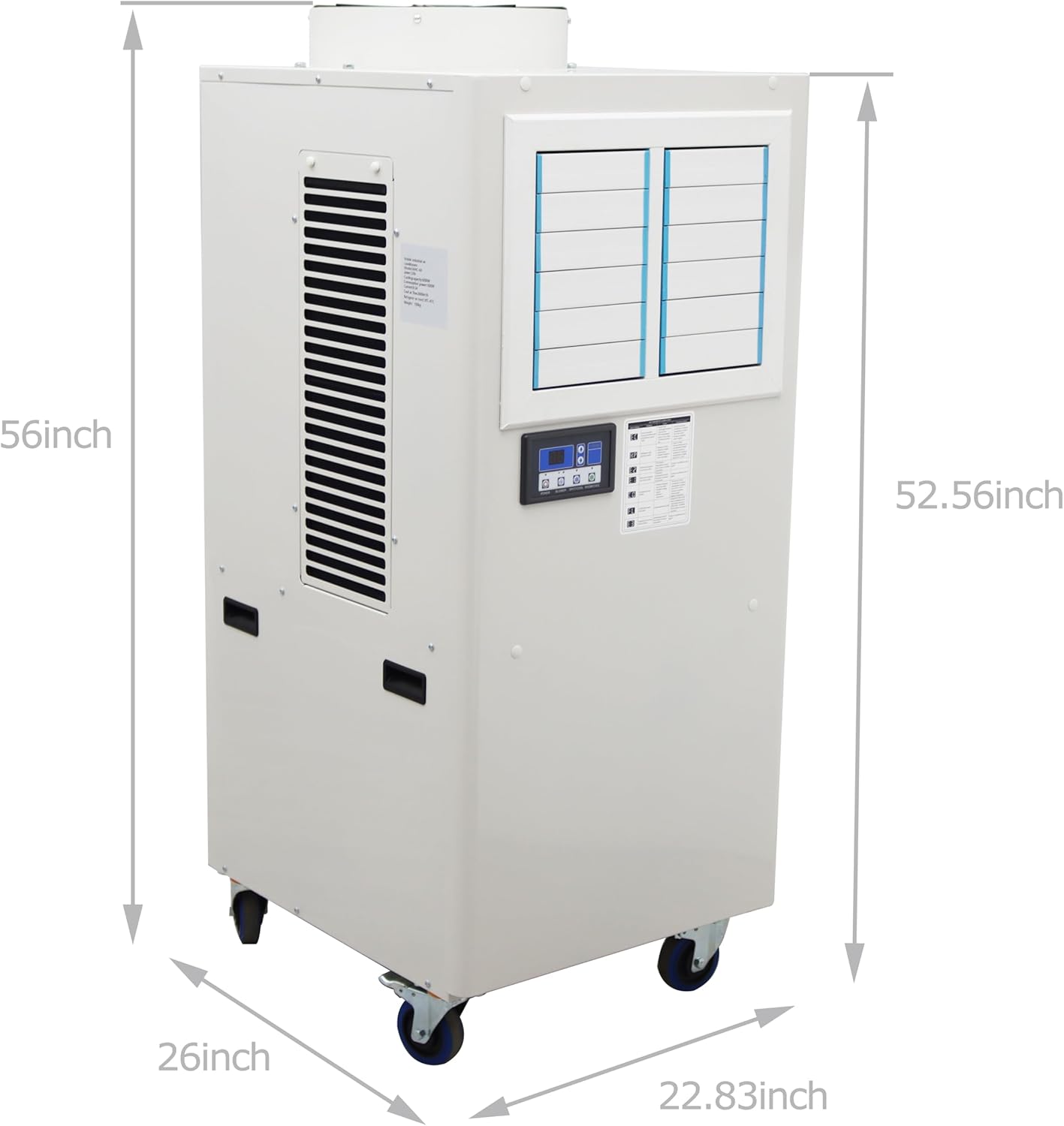 TECHTONGDA Spot Air Conditioner Mobile Cooler Outdoor Indoor Aircon 3800m³/h with Air Vent Louver 220V