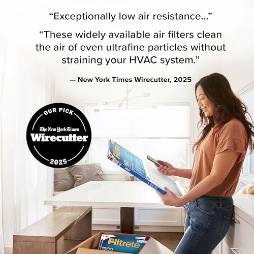 Filtrete 20x23x1 AC Furnace Air Filter, MERV 13, MPR 1900, Premium Allergen, Bacteria & Virus Filter, 3-Month Pleated 1-Inch Electrostatic Air Cleaning Filter, 4-Pack