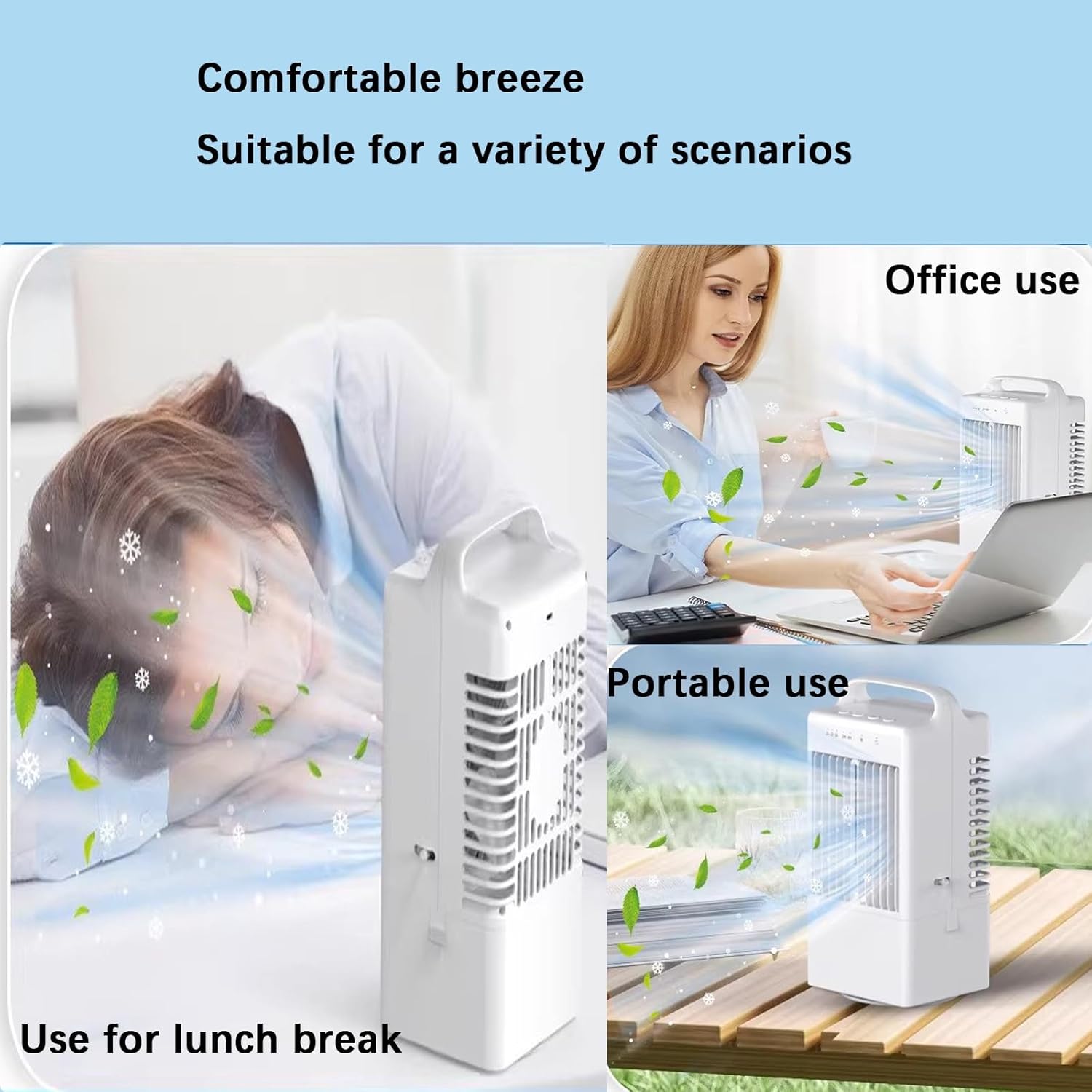 5.5in Portable Air Conditioners For Rooms 4-in-1 Cooling Dehumidifier Portable AC Unit With 900ml Water Tank Smart A/C Air Conditioner For Home/Office(White)