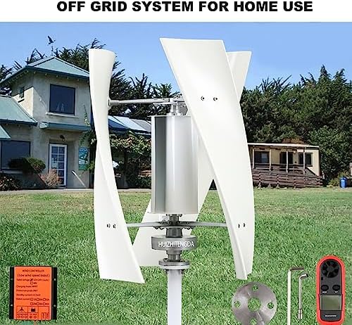High Efficiency 2000W Vertical Wind Turbine for Home Use – 3 Phase 3 Blades, Quiet Operation, 12V/24V/48V/220V Controller, Eco-Friendly Renewable Energy Solution (White)