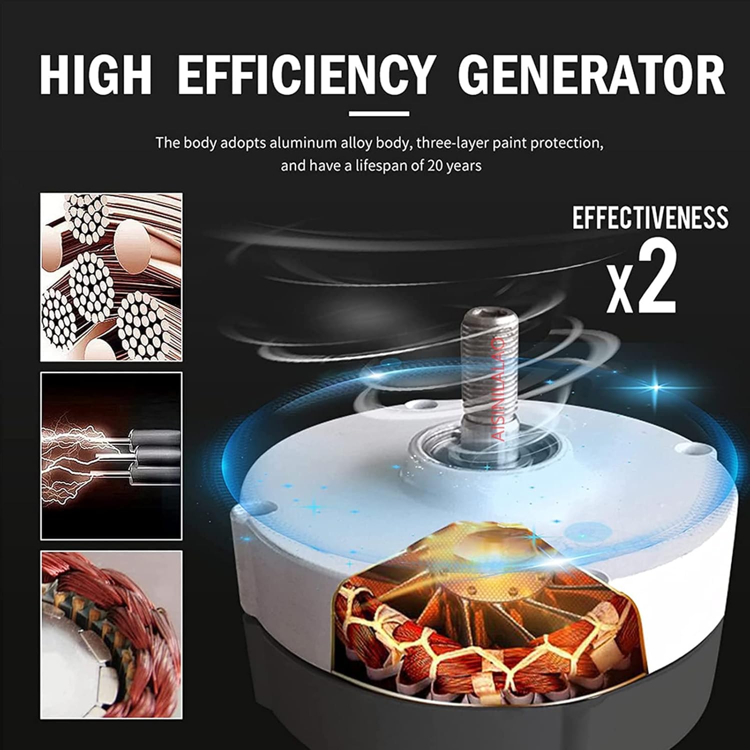 Vertical Noise Free Windmill Generator,5000W 12V 24V 48V 220V Wind Power Turbine Generator W/Charge Controller Suitable for Outdoor Street Lighting,24v