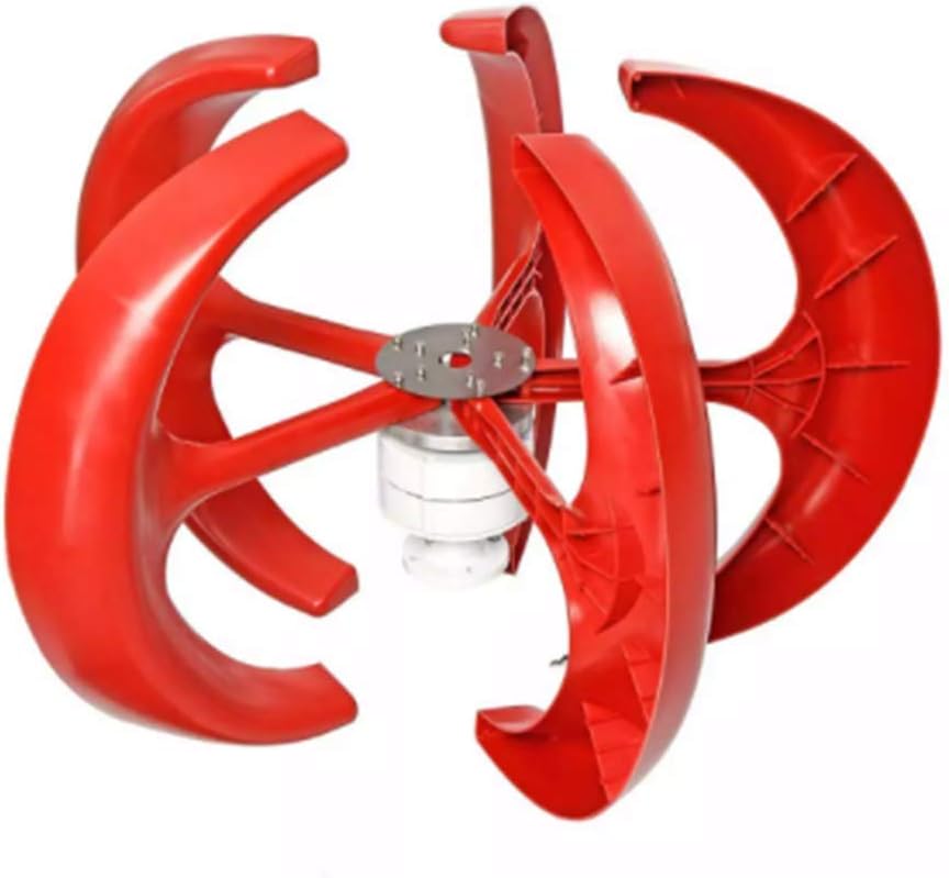 Red 9000W 5 Blades Vertical Axi Wind Turbines Generator Lantern 12V 24V Motor Kit Electromagnetic for Home Streetlight Use,24v
