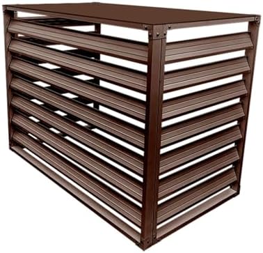 Air Conditioner Fence for Outside, Ac Unit Covers Outdoor, Shelf Plant Stand, Noise Reduction, Anti Theft, Outdoor Privacy(Brown,110cm)