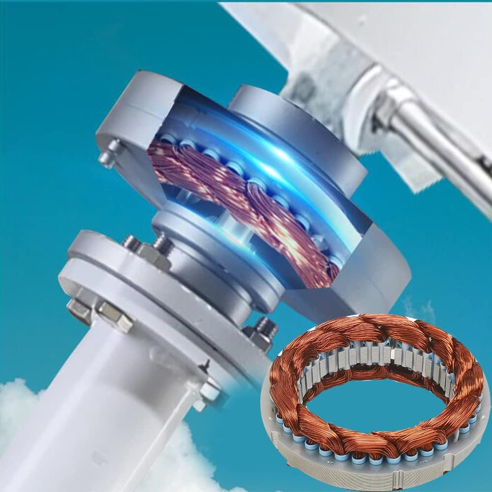 12000W Vertical Spiral Maglev Axis Wind Turbine Generator, 12V 24V 48V 220V with MPPT Controller Wind Turbine for Home Low Noise