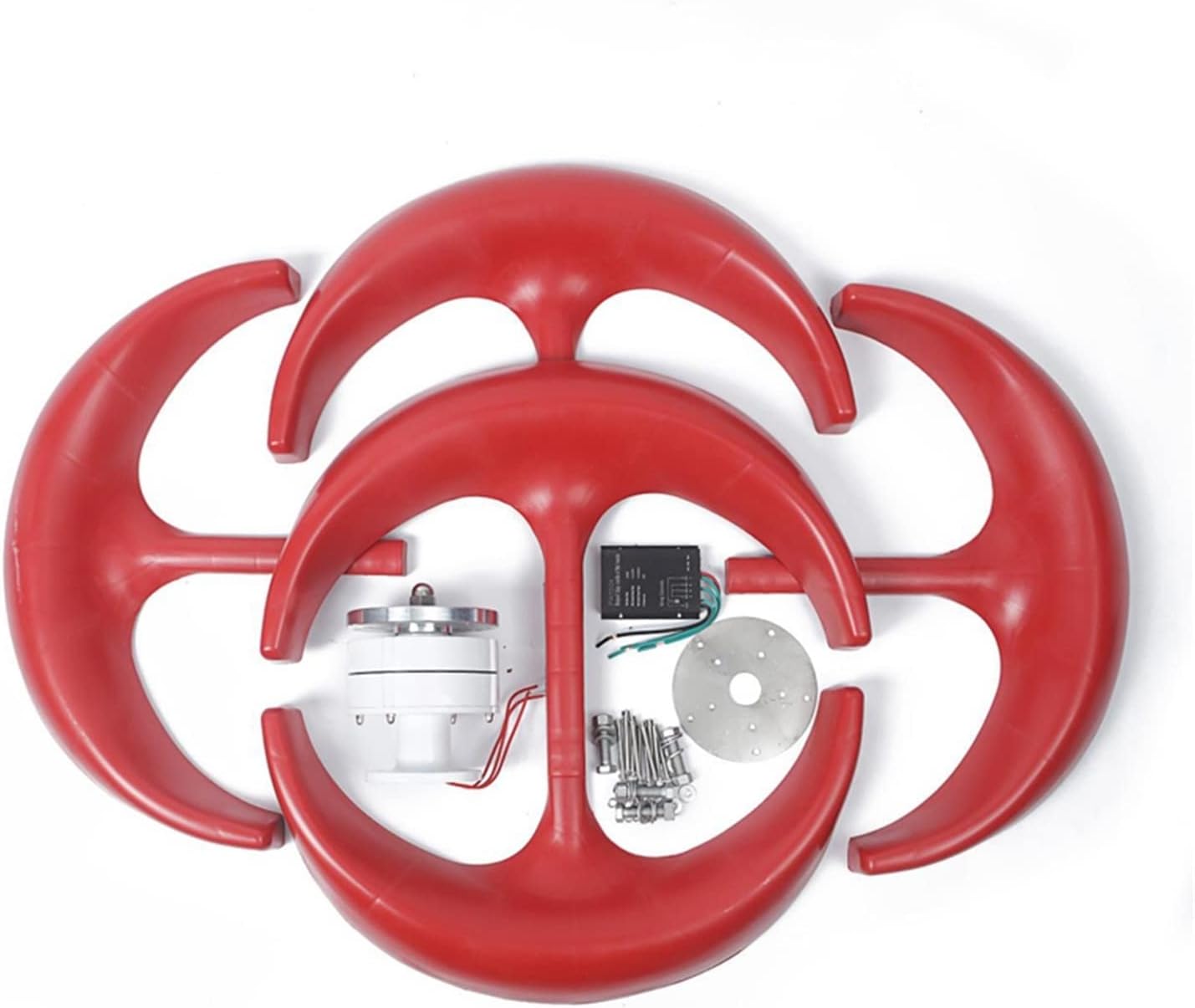 Wind Turbine, Wind Power Turbines Generator 5KW12/24/48V 5 Blades Generator Lantern Wind Turbines Vertical Axis for Streetlight Controller(with Controller,48V)