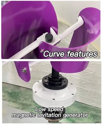 1KW Vertical Axis Wind Turbine 12V/24V/48V + Hybrid Solar Controller, Efficient Breeze Start Renewable Energy System, White Color, Ideal for Off-Grid Power Generation