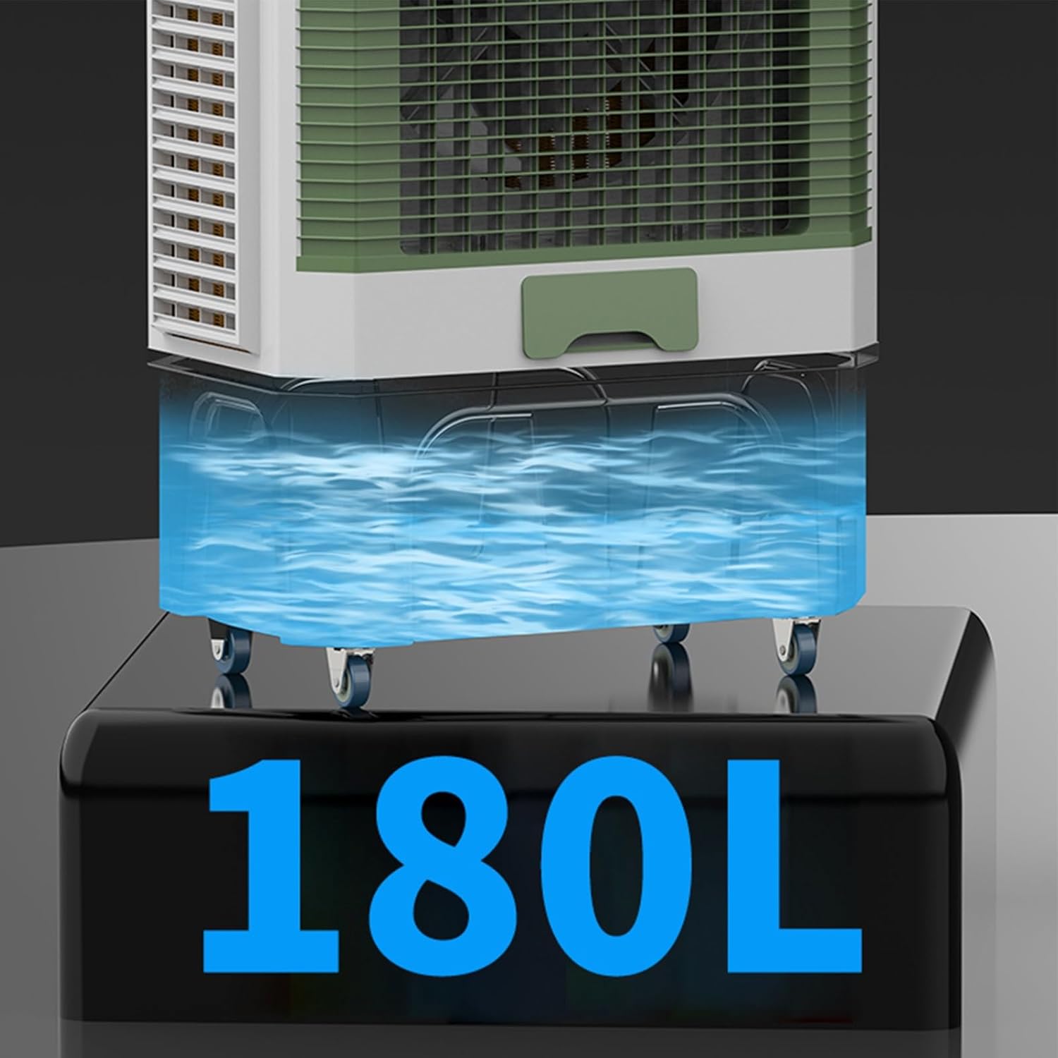 Industry Evaporative Cooler, Windowless Air Conditioners with Large Water Tank and 4 Ice Pack, Portable Swamp Cooler for Garage Patio