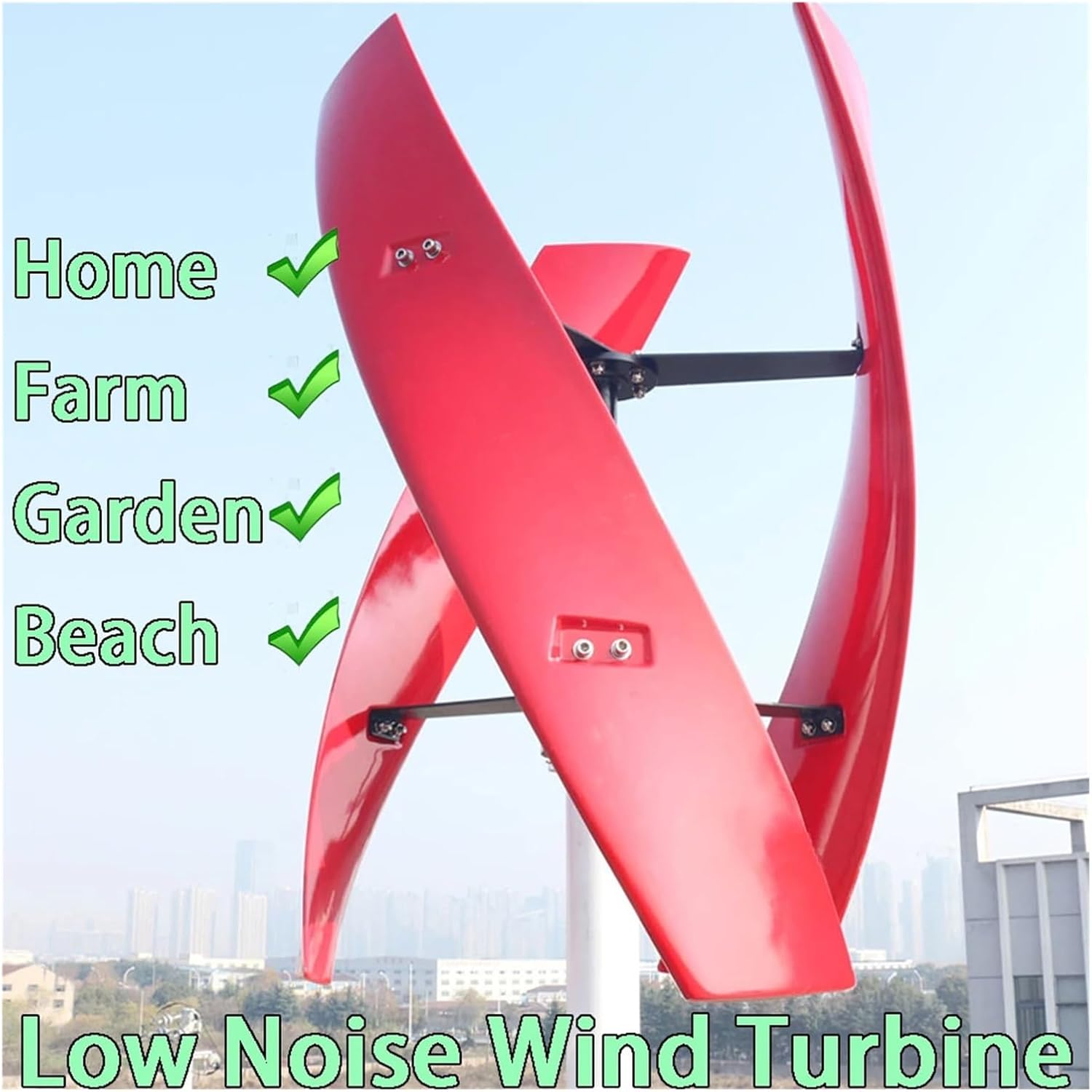 Wind Turbines, 10KW 12V 24V 48V Wind Power Turbine Generator for Home Farm 10000W Vertical Free Energry Electric Windmill Low Wind Speed Starting Wind Turbines(Green,24V_10KW)