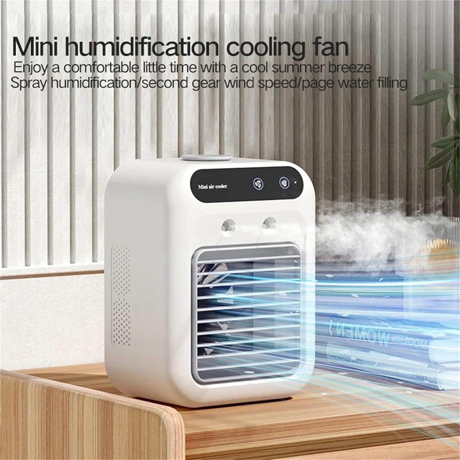 Portable Air Conditioner, Mini Portable Humidifier Fan Air Conditioner Household Small Air Cooler,Desktop Fan for Home Outdoors