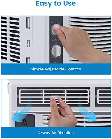 5,000 BTU Window Air Conditioner - Mechanical Controls, Cools 150 Sq.Ft, Reusable Filter, for Small Rooms/Bedroom/Office