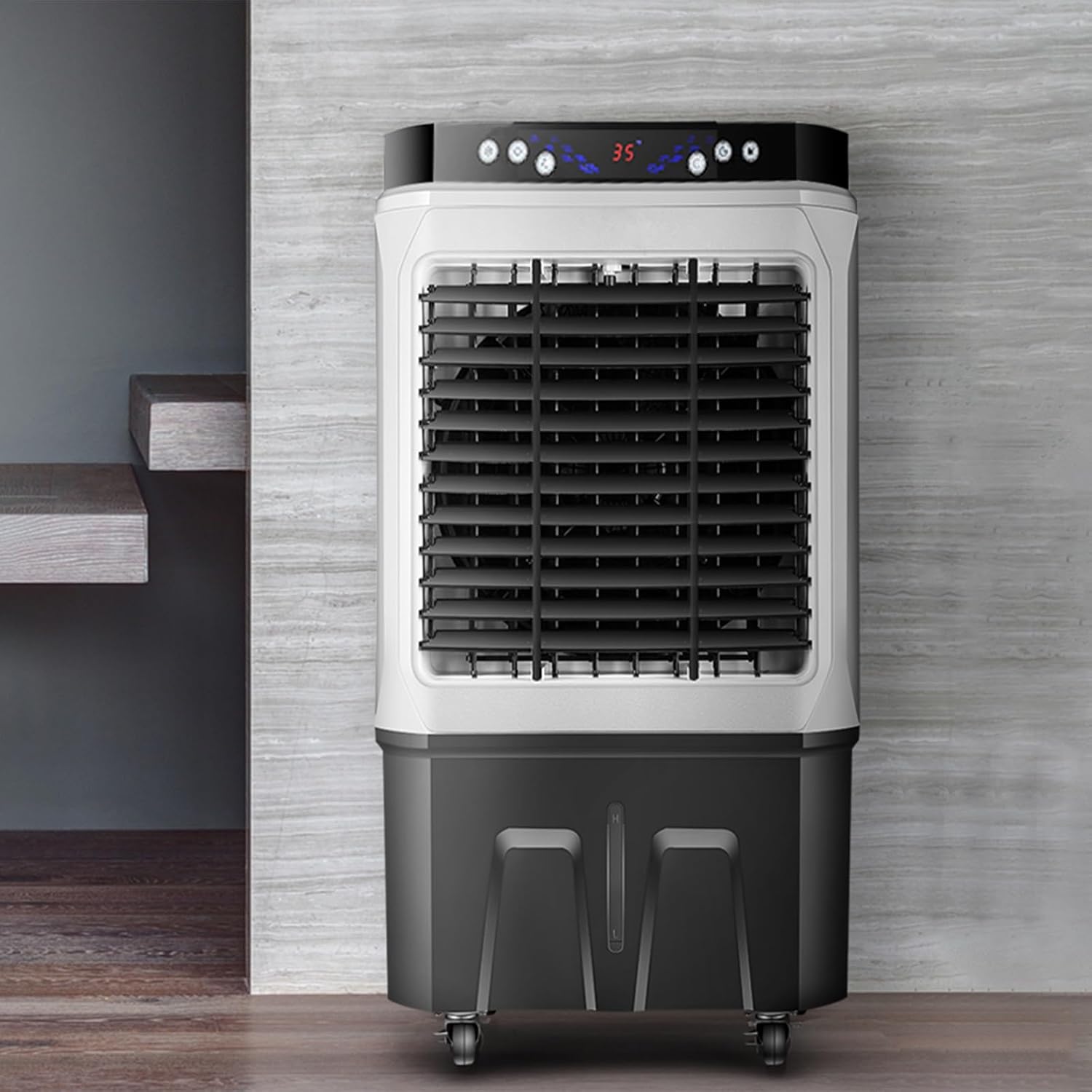 Portable Air Conditioners, 3-IN-1 Swamp Cooler with Wheel and Water Tank, Powerful Air Cooler for Room Garage Patio Basement