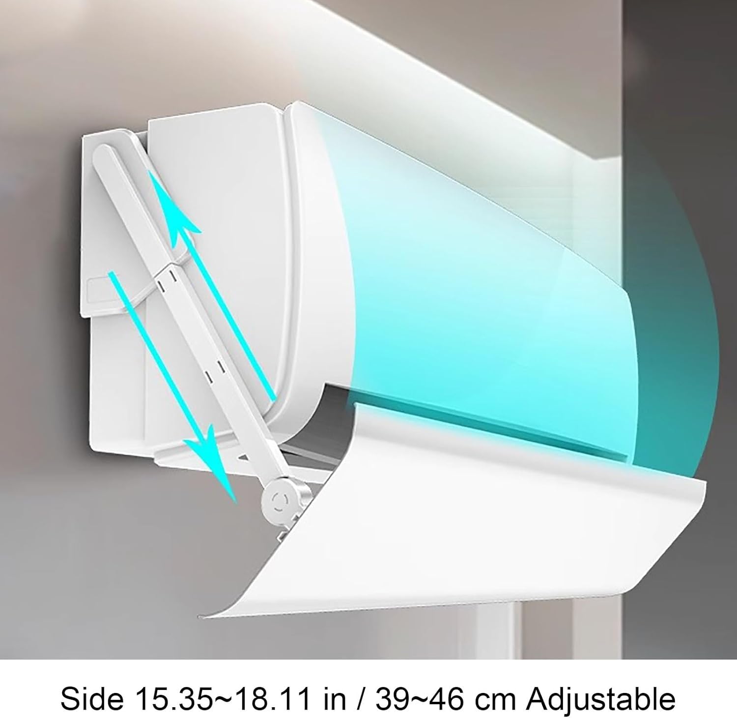Air Conditioning Baffle, Air Conditioner Deflector of Adjustable Bracket, Air Vent Extender for Wall-Mounted AC, Prevent Direct Wind