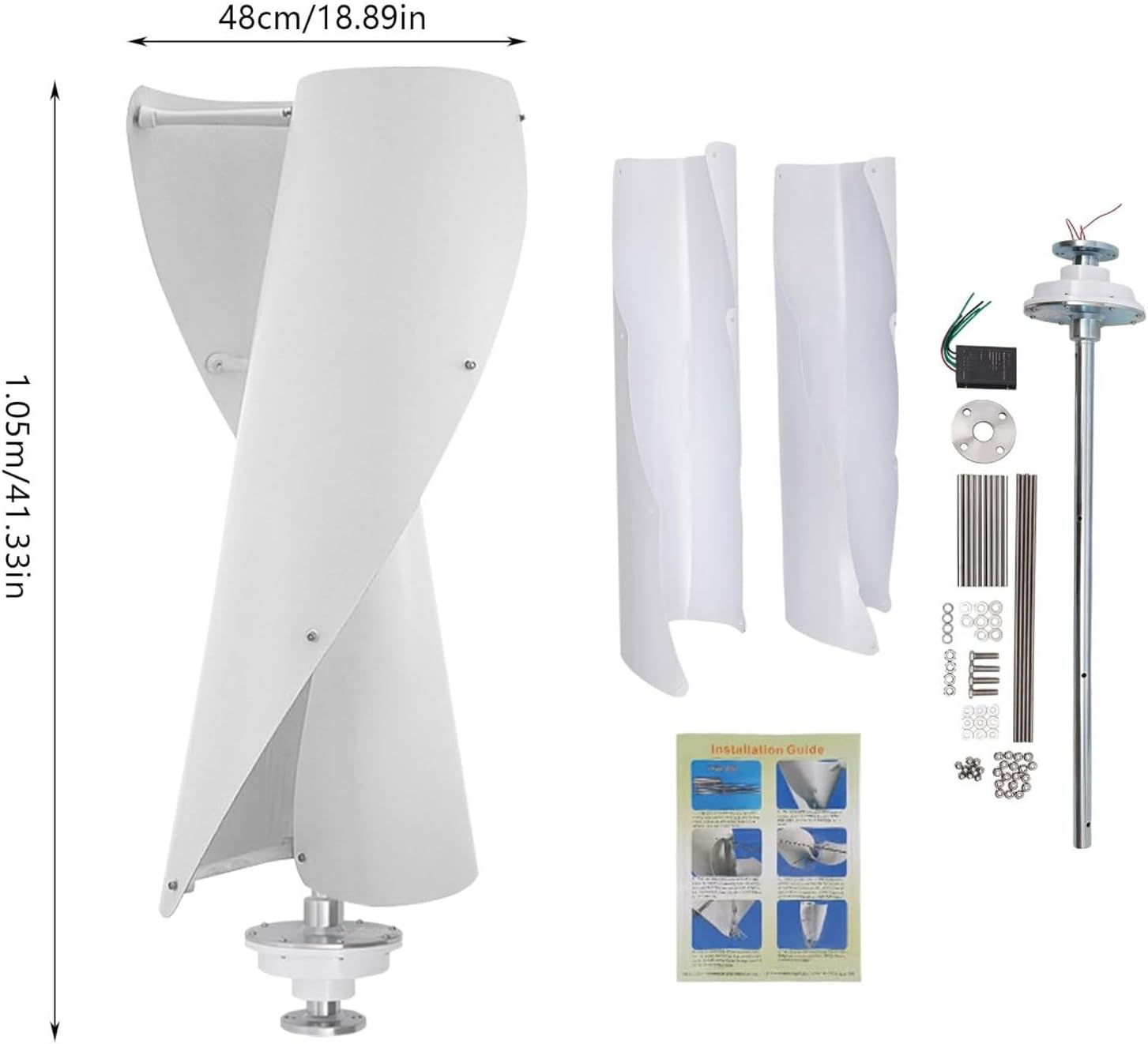 400W Vertical Wind Turbine Kit, Helix Magnetic Levitation, Portable 12V Wind Generator with Controller, Ideal for Off-Grid Energy Solutions, Eco-Friendly Power System